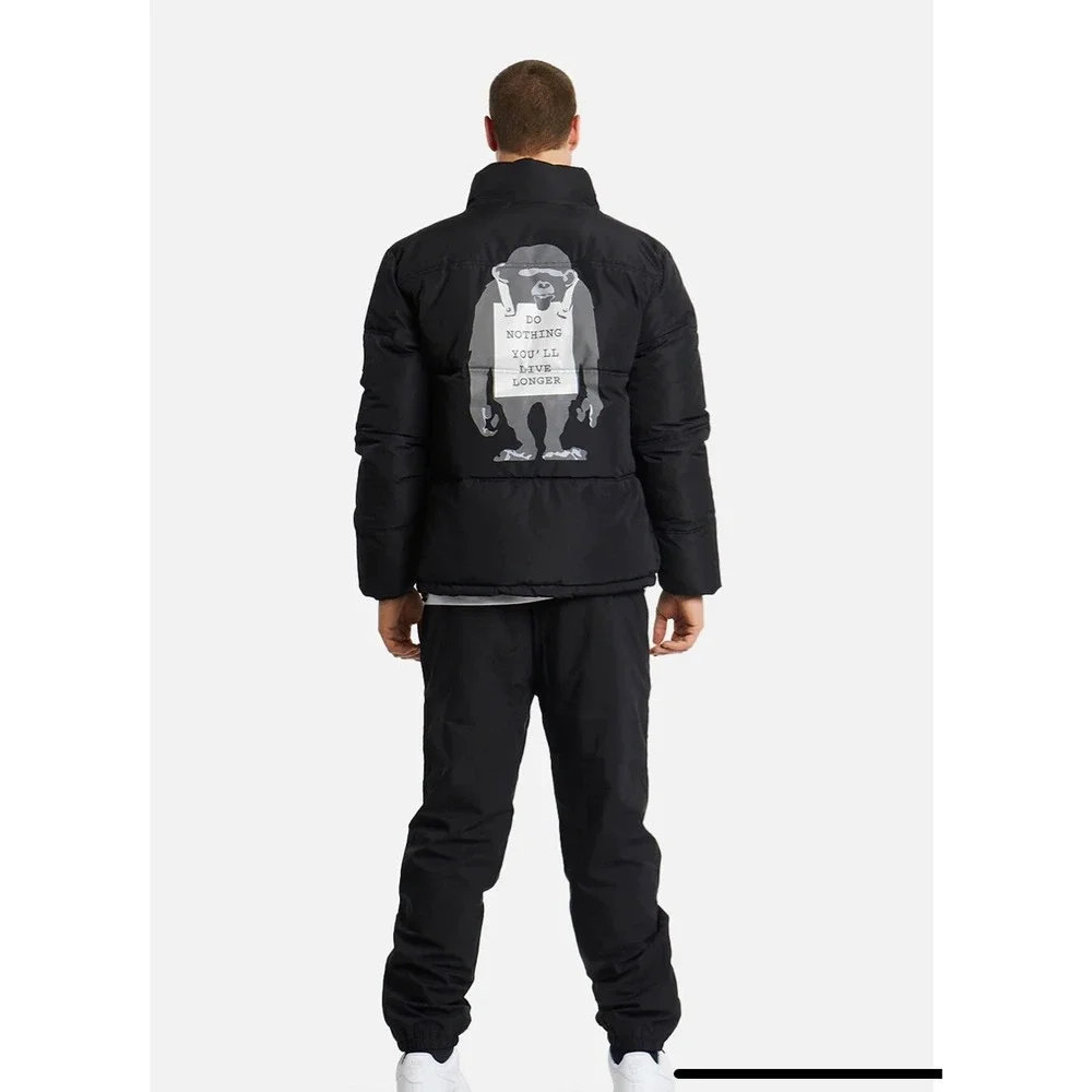 Tango Hotel Limited Edition Do Nothing Graffiti Black Puffer‎ Jacket XL